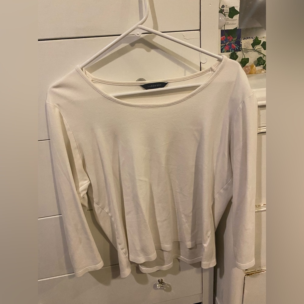 Lands End white long sleeve women’s shirt size large